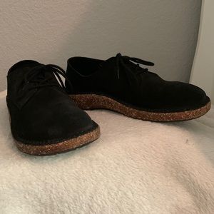 Birkenstock black lace up shoes